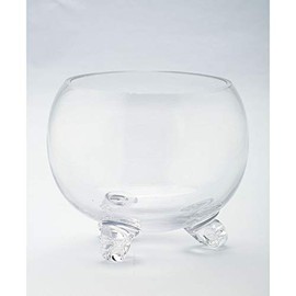 Contemporary Home Living Bubble Glass Footed Bowl - 7" - Clear