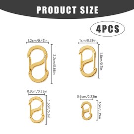 Hopzab 4 Pcs Double Opening Lobster Clasps, Stainless Steel Necklace and Bracelet Connectors, Shortener Clasps for Jewelry Making and DIY Repair, Charm Clasp and Chain Closure(Gold)