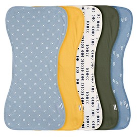 Gerber Baby Boys' and Girls' 5-Pack Burpcloths - Color: Blue