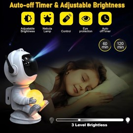 Star Projector Galaxy Night Light - Astronaut Space Projector, Starry Nebula Ceiling Skylight LED Lamp, Kids Room Decor Aesthetic Moon Lamp, Presents for Children