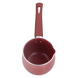 Milk Pan, 10cm Dia Nonstick Saucepan with Pour Spouts Aluminum Alloy Sauce Pan Enameled Inside Coating Small Soup Pot with Single Handle for Coffee Butter Chocolate (Red)