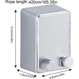 Retractable Clothesline Indoor/Outdoor Stainless Steel Clothes Dryer with Adjustable Stainless Steel Rope String, Portable Heavy Duty Clothesline, Clothes Lines for Hanging Clothes 14.08Ft (MAX)