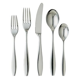 Ginkgo International Allison Stainless Steel Place Flatware, 5-piece set, Silver