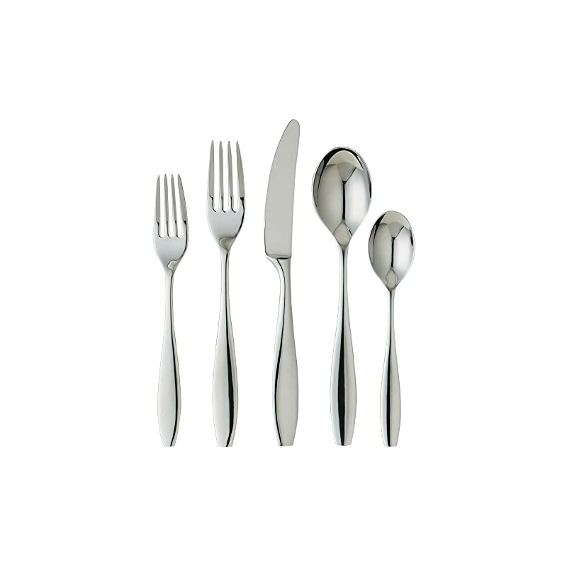 Ginkgo International Allison Stainless Steel Place Flatware, 5-piece set, Silver