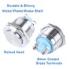 2-Pack 22mm Momentary Metal Waterproof Push Button Switch 7/8" Mounting