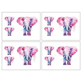SanerLian Elephant Temporary Tattoo Sticker Waterproof Cartoon Vintage Men Women Boys Girls Shoulder Back Arm Body Art 15X11cm Set of 4 (SF288)