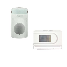 Safeguard Supply Business Door Entry Chime with Plug in Doorbell Receiver - 95dB, Door Chime for Business When Entering, 4000 Feet, Flashing Strobe Entry Alert Chime