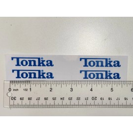 Tonka Logo Stickers 2 Inch Blue Lettering Transparent 2.25 Inch Wide Background