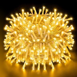 DAHAN Luces Led de Navidad, 8Modos de Iluminación Que Cambian de Color, Enchufe de Extremo a Extremo para Interior, Navidad, Fiesta, Patio (Blanco Calido, 30M/300LED)