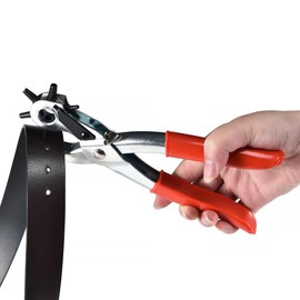 Revolving Punch Plier Kit,Leather Hole Punch Tool Set for Belts,Strap,Shoes,Fabric,Watch Bands,Straps, Dog Collars, Saddles,Belt or Craft Projects,Heavy Duty Rotary Puncher (Standard Hole Puncher)