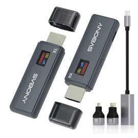 SVBONY ST2 Wireless HDMI Transmitter and Receiver Set, Visualizes Transmission Status, 50-80m Transfer Distance, 1080P, 0.06 Seconds Ultra Low Latency, 3 Conversion Adapters, Technical Compliance Mark