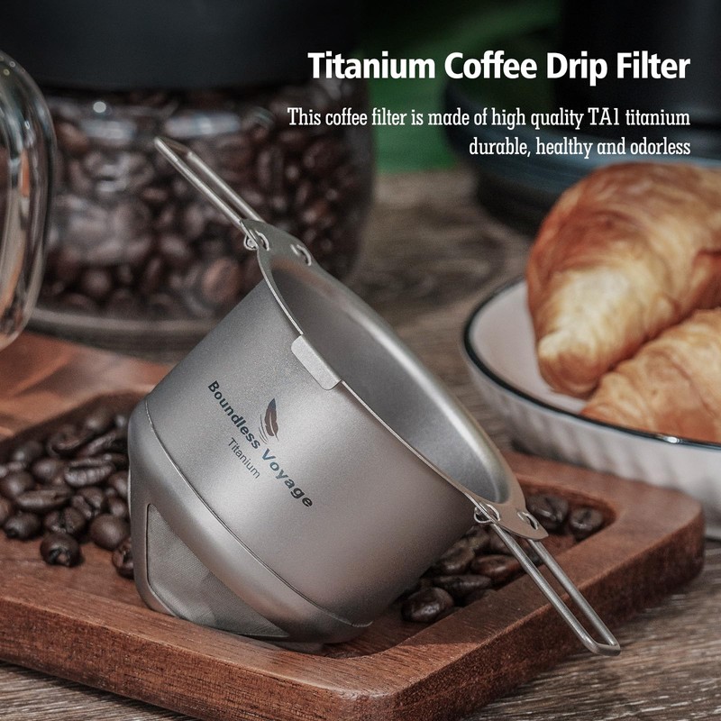 Boundless Voyage Titanium Coffee Drip Filter Reusable Pour-Over Coffee Filters