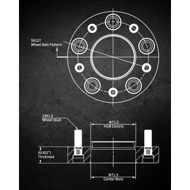 EVIL ENERGY 5x5 Wheel Spacers 2 inch Compatible for Jeep Grand Cherokee 2011-2023, 5x127 mm Hubcentric with Lip 5 Lugs 71.5 mm Hub Bore M14x1.5 Studs Wheel Adapters Blue