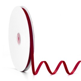 Jeuhoue Velvet Ribbon Red,1/4 Inch x 20Yd,Perfect for Christmas Gift Wrapping,Floral Bouquets,Home Decor,Party DIY Decorations(1/4" x 20Yd Red)