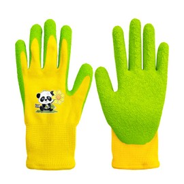 QEARSAFETY Kids Garden Work Gloves,3-6 Years, Toddler, Kindergarten, Anti-Slip, Protect, Natural Rubber Palm Coated, DIY (3-6 Years)