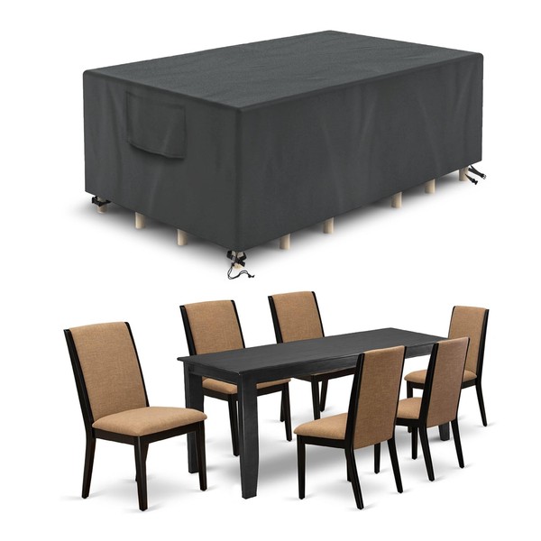 WISCLASS Garden Furniture Cover, Waterproof, Windproof, Garden Table Cover, Large