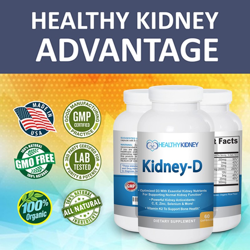 Kidney-D Kidney Supplement. Vitamin D Optimized for Kidney Support. Vitamin