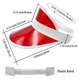 Yuanhe Clear Sun Visor Plastic Casino Dealer Poker Visors Beach Sunhat for Women UV Protection 5PCS Multicolor