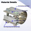 Elifecenter ID 2-1/2 Inch Lap Joint Butt Exhaust Clamp, Stainless