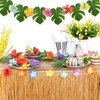 GEERDAN Hawaii Table Skirt, Decorative Accessory with Multicoloured Flowers for