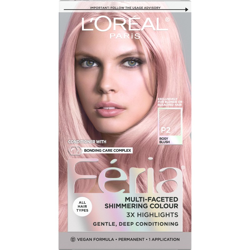 L'Oréal Paris Feria Pastels Hair Color, P2 Rosy Blush (Smokey