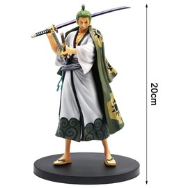 Ksopsdey 20CM One Piece Roronoa Zoro Figure Pirate King Of The Seas Model Suitable For Desktop,Roronoa Zoro Figures,Roronoa Zoro Figures Ornaments,One Piece Roronoa Zoro Theme Deco Car Decorations