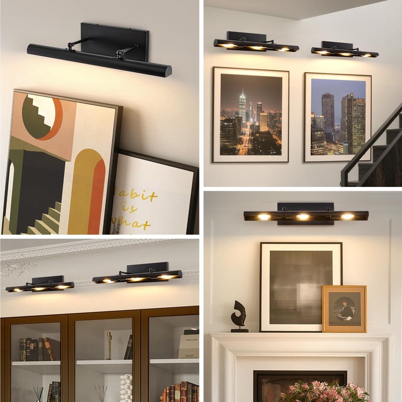 BELS Picture Lights for Wall Hardwired, 24" Black Wall Lights