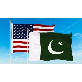 G128 Combo Pack: American USA Flag & Pakistan Flag 3x5 Ft, Both Printed 150D Poly