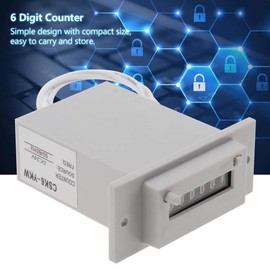 DC 24V 6-Digit Electromagnetic Pulse Counter, LCD Display, Frequency Counter, Pulse Signal Counter