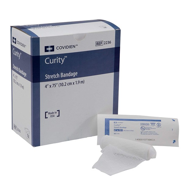 Covidien COV-2236 Curity Stretch Bandage, 4" x 75" Size (Pack of 12)