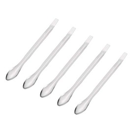uxcell Micro Scoop 105mm Stainless Steel Reagent Sampling Lab Spoon Spatulas for Laboratory 5Pcs