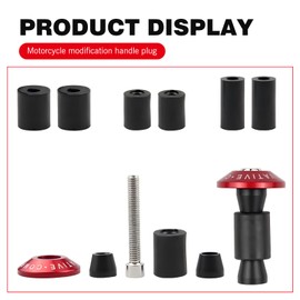 pinflaw Pack of 2 Motorcycle Handle Plug Accessories, Handlebar Grip Plugs, 7/8" Modified Handlebar Plug, Universal for Motorcycles (Black)