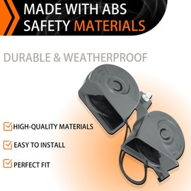 AutoHornix Dual Track Horn Assembly With Bracket Waterproof Compatible with Ford F250 F350 F450 F550 2008-2010 E150 E250 E350 E450 2005-2014 12V 410Hz Replace OE 8C2Z-13832-C 8C2Z13832C