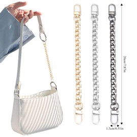 Pilikoll 6 Pcs 20cm Bag Chain Strap Extender Handbag Purse Extender Chain with Metal Buckles Replacement Purse Extender Strap Charms for DIY Purse Making, Handmade Bag Replacement Strap