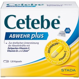 Cetebe ABWEHR Plus - Food Supplement to Support Your Defences, with Vitamin C, Vitamin D3, Zinc 2415254 120