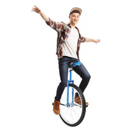 One Wheel Bike, 16Inch/24Inch Adjustable Height Wheel Unicycle with 2 Pedals, Outdoor Sports Fitness Exercise Unicycle for Office Workers and Cycling Enthusiasts (Blue, 24'')