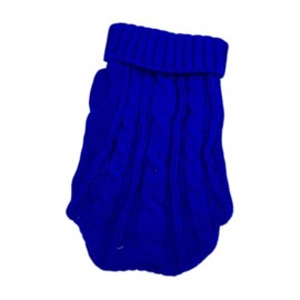 Hand Knit Turtleneck Sweater for Dogs (Blue, L)