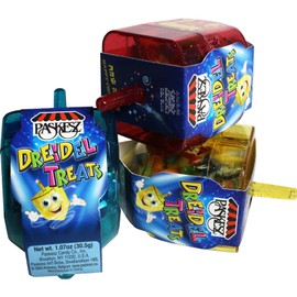 DOUzzle Hanukkah Candy Dreidels for Kids, Driedel Filled with Treats (Pack of 3) Hanukah Party Favors, Happy Chanuka Sweet Treat & Gifts - Kosher Parve
