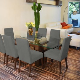 Bloss Dining Room Chair Covers 4 Pack, Christmas Chair Cover, Washable Parsons Chair Slipcover High Stretchy Kitchen Chair Covers Protector, Grey