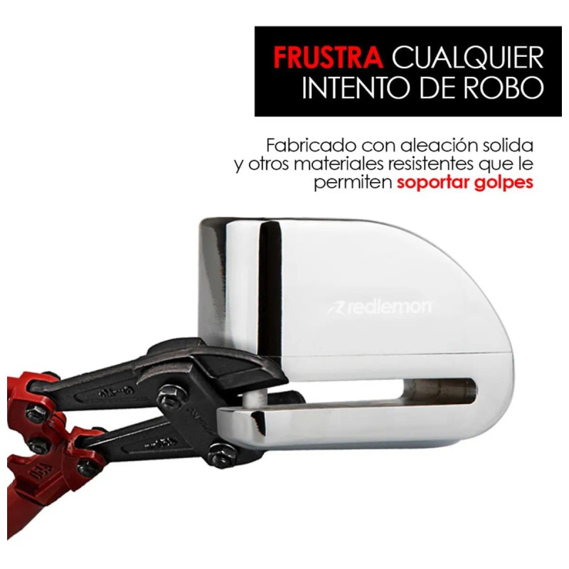 Redlemon Candado Para Bicicleta Y Motocicleta Con Alarma, Sensor De