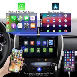 2+32G Android 12 Double Din Car Stereo for Toyota Camry 2015-2017 with 10.1 Inch Touchscreen Radio Built-in Bluetooth 5.4/WiFi 6/Wireless Carplay/Android Auto/GPS/FM/AUX-in/SWC/Backup Camera