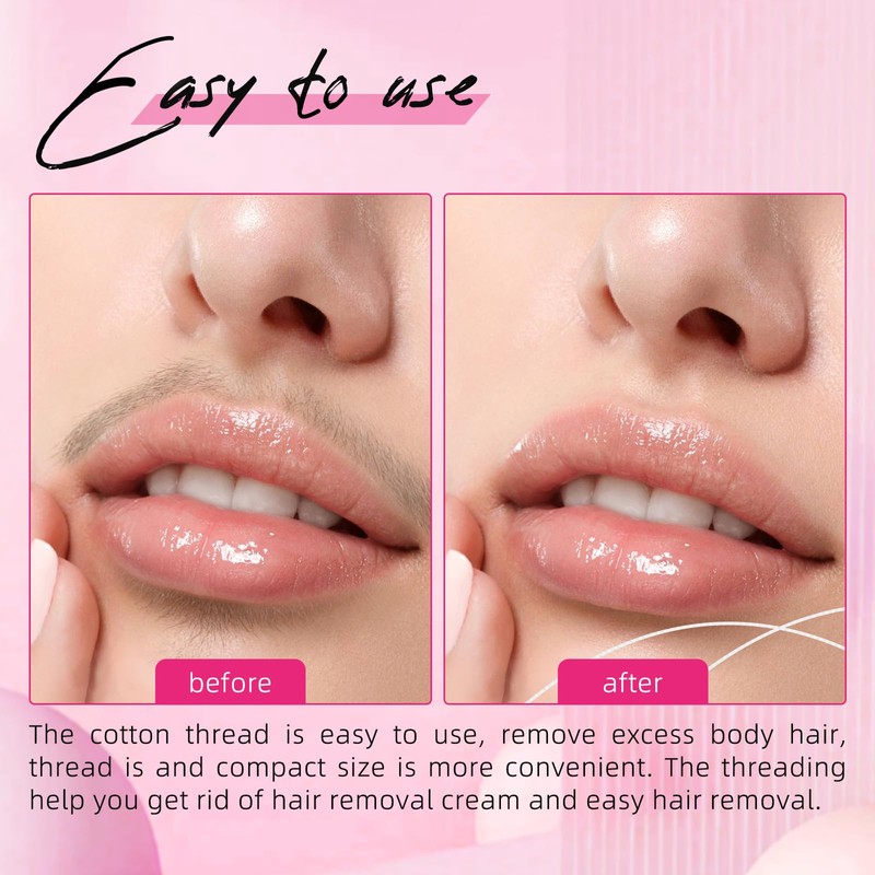 Electric Hair Remover Thread, 8 Rolls Cotton Thread for Epilator,