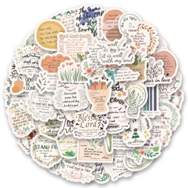 100Pcs Bible Stickers, Inspirational Christian Stickers, Bible Verse Stickers, Bible Journaling Supplies, Aesthetic Jesus Faith Christian Stickers for Water Bottles, Religious Christian Gifts for