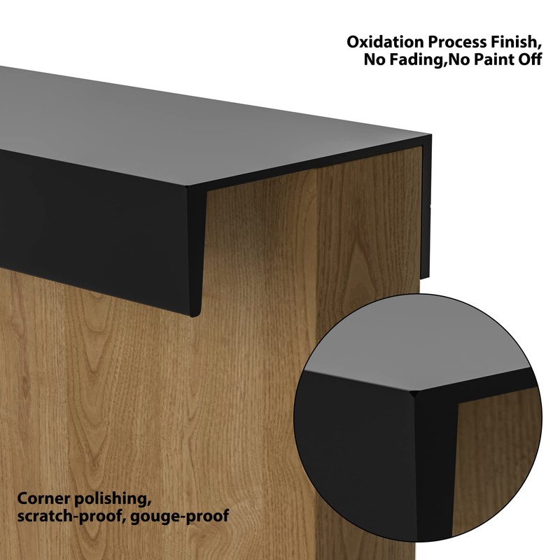 Peaha 10Pack Finger Edge Pulls 3inch Hole Centers Matte Black