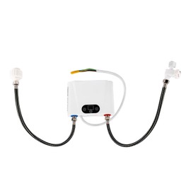 Mini Electric Tankless Water Heater, 5500W 220V Portable Tankless Water Heater On-Demand Instant Hot Water Heater Wall Mount Water Heater with a touches control panel and a LED display for Kitchen