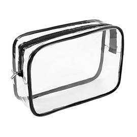 EZEKMAF 2 Pack Clear Toiletry Carry Bag, Zippered Cosmetic Organizer Pouch for Carrying Makeup, Bathroom Vacation, Portable Use.