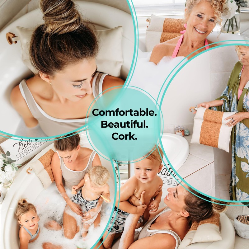 Luxury Cork Bath Pillow, Bath Pillow Luxury Bathtub Pillow -