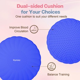 kisnbld Wobble Cushion, Extra Thick Wiggle Seat for Sensory Kids, Non-slip Balance Disc with Inflation Pump for Adults Core Strength, Posture Improvement & Physical Therapy (13.5in/34cm,4pcs)