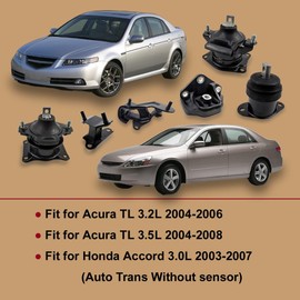 6PCS Engine Motor & Trans Mount Set Compatible with Honda Accord 3.0L 2003 2004 2005 2006 2007 with Automatic Transmission for A4526HY A4517 A4527HY A4544 A4524 A4525
