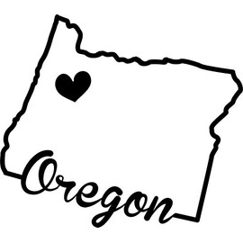 ND390 State Of Oregon Script Decal Sticker | 5.5-Inches By 4.8-Inches | Premium Quality Black Vinyl